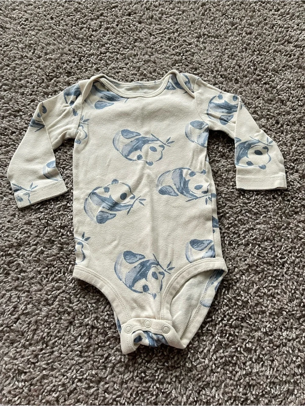 Carter's Blue & Cream Striped Ribbed Baby Bodysuit